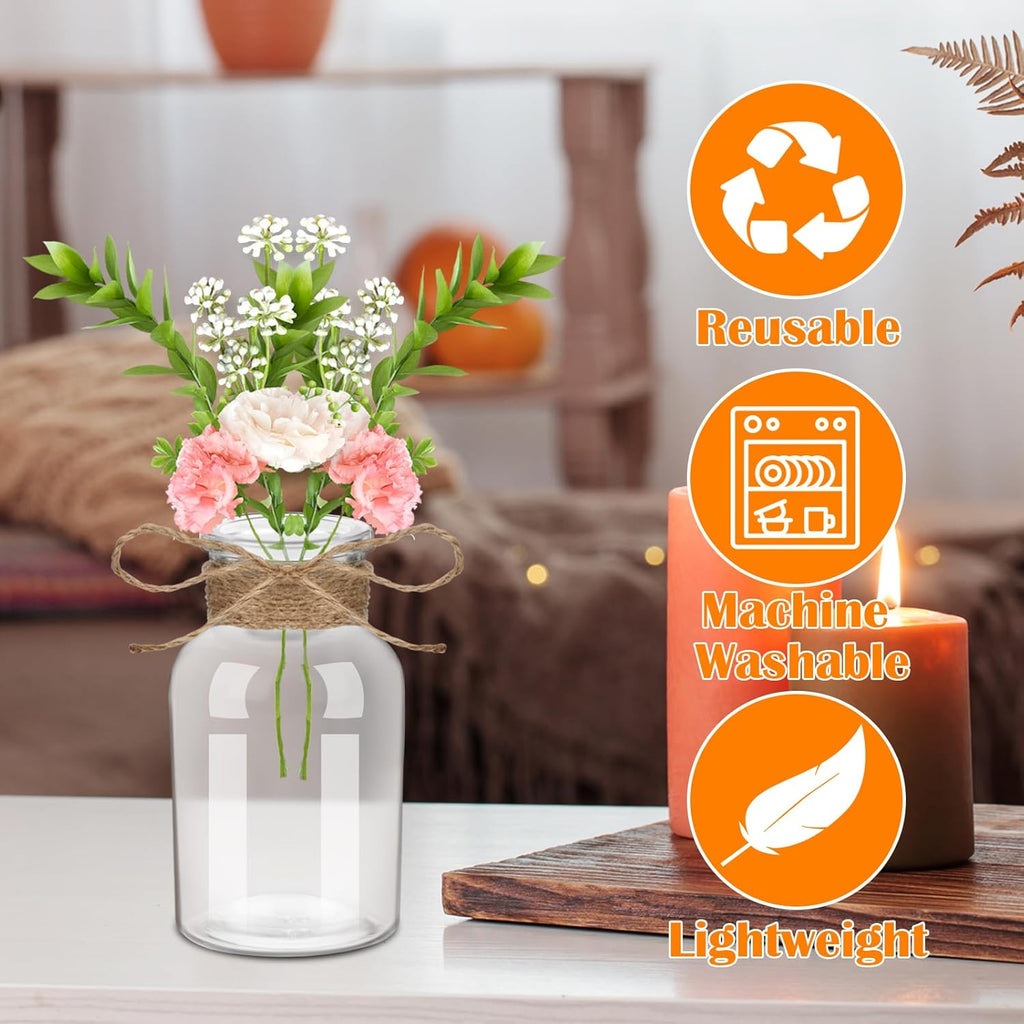 Keramikvase 20 cm hoch - kleine Dekovase fuer Pampasgras, Esstisch, Buecherregal