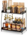 Kaffee Organizer Holz 2 Etagen Kaffeebar Kuechenregal Aufbewahrung