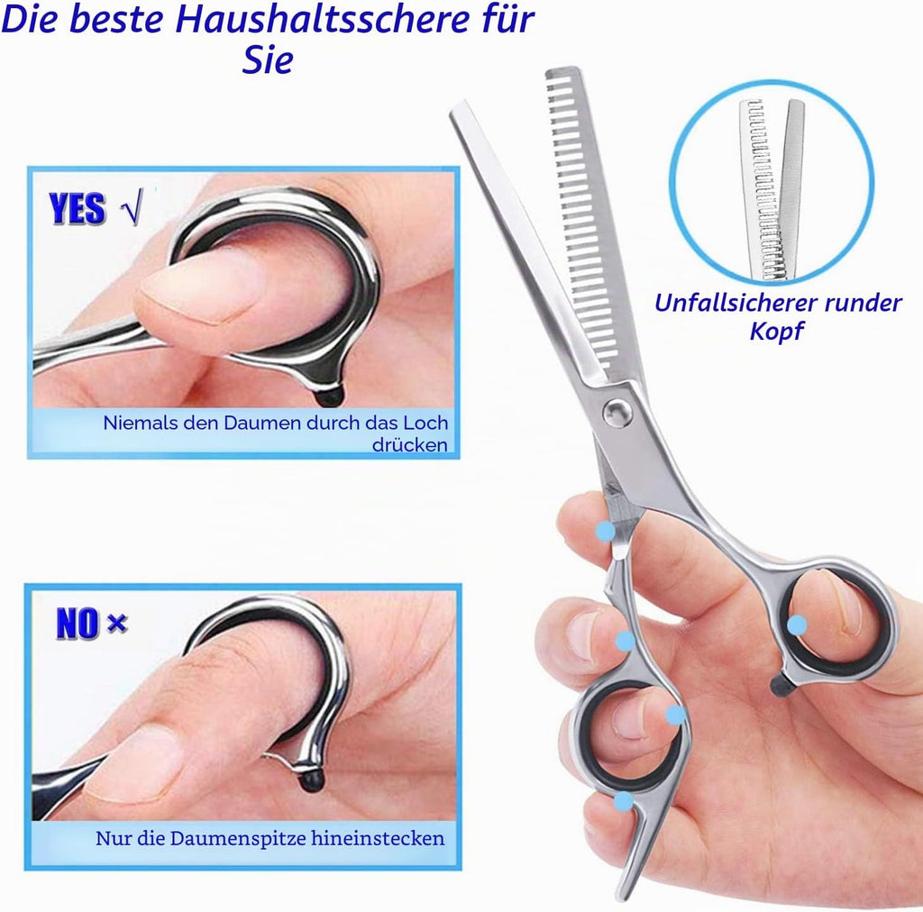 Effilierschere 6,7 Zoll Edelstahl Profi Haarschere fuer Salon und Zuhause