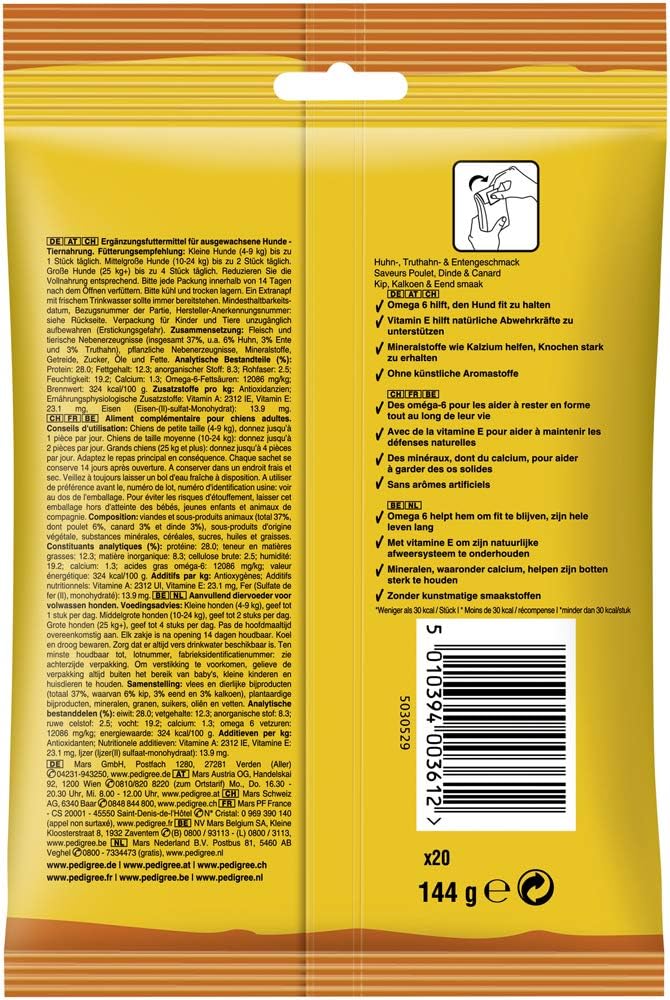 Pedigree Schmackos Multi Mix Hundesnacks Rind Lamm Geflügel, verschiedene Sorten
