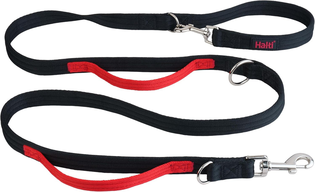Halti Control Hundeleine 2 m Schwarz Neopren gepolstert mit 2 Griffen