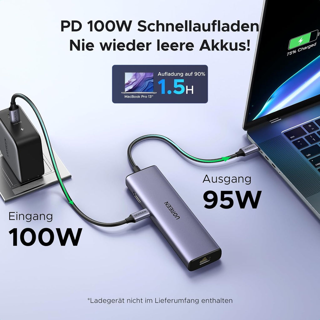 UGREEN Revodok 1061 USB-C Hub HDMI 4K Ethernet Power Delivery 100W