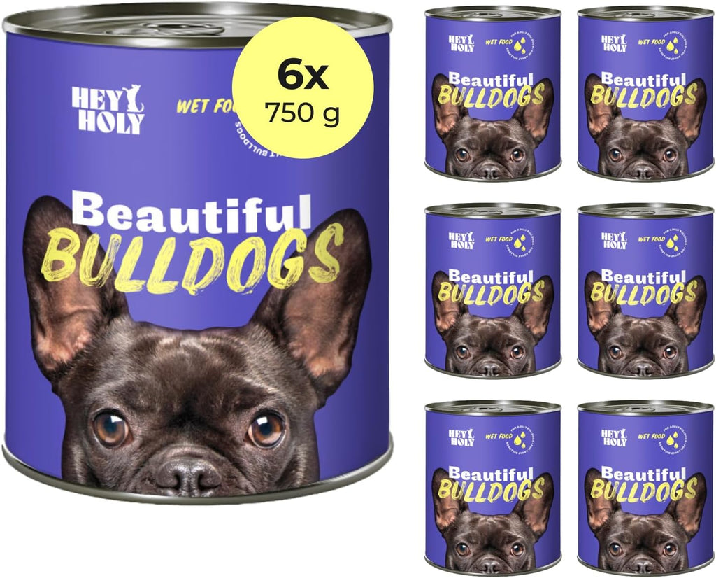 HEY HOLY Nassfutter Bulldogge 6x750g Lachs hochvertraeglich natuerliche Zutaten