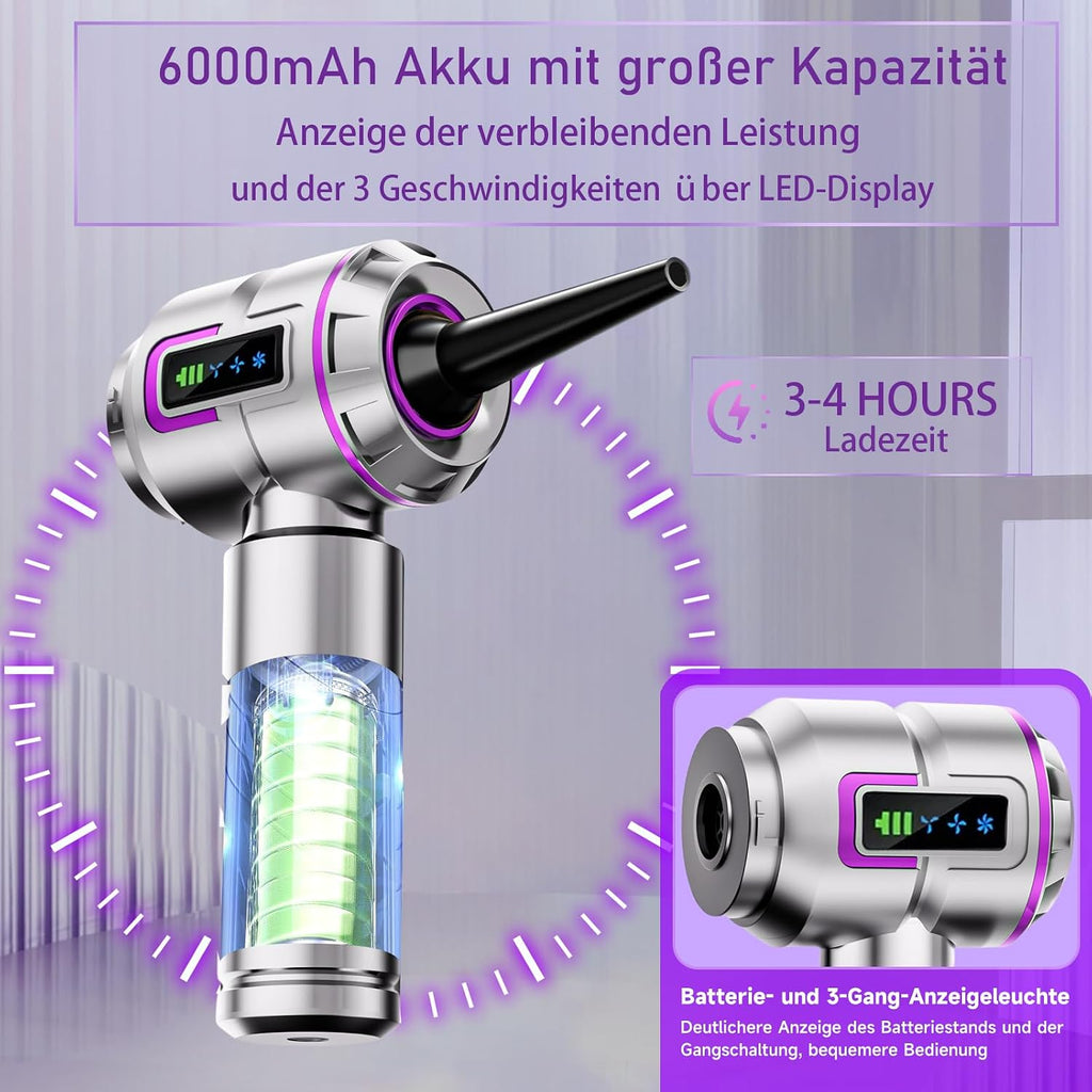 Akku-Handstaubsauger kabellos 27000 Pa Mini Autostaubsauger wiederaufladbar
