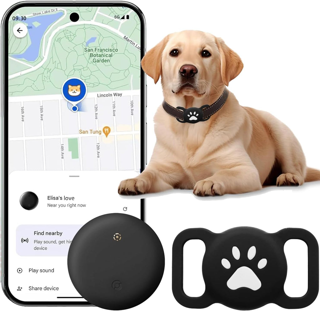 Bluetooth Haustier Tracker mit Halsbandhuelle IP68 wasserdicht fuer Android