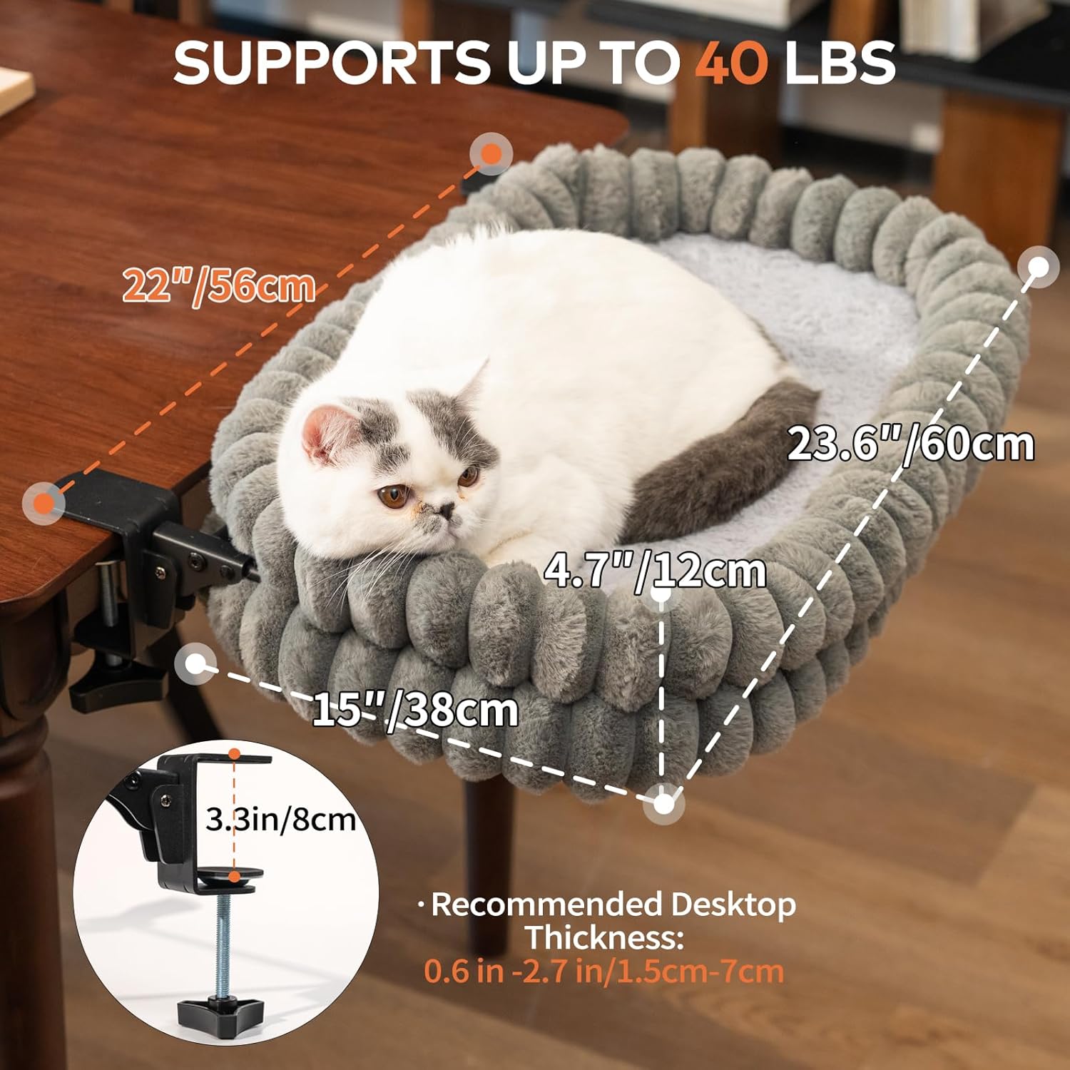Cheerpals Katzenhaengematte klappbar mit Metallgestell grosse Liegeflaeche