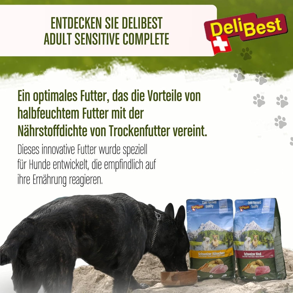 DeliBest Adult Sensitive Hundefutter Schweizer Rind getreidefrei verschiedene Sorten