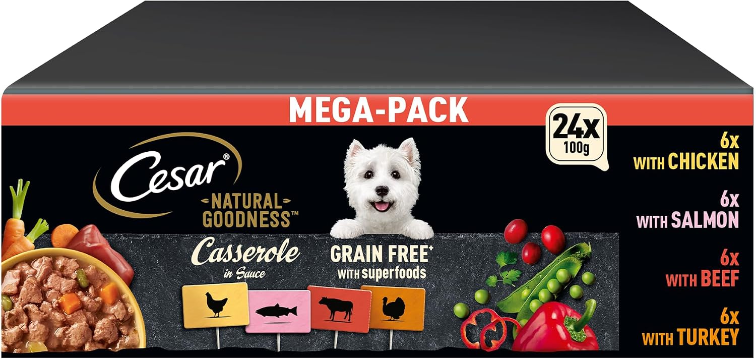 Cesar Hundefutter Nassfutter 24x100g verschiedene Sorten in Sauce