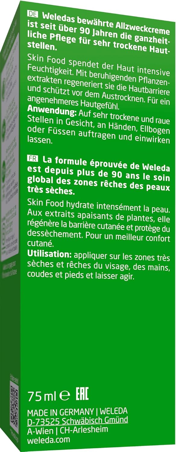 Weleda Skin Food Bio Feuchtigkeitscreme 75 ml - reichhaltige Pflege fuer trockene