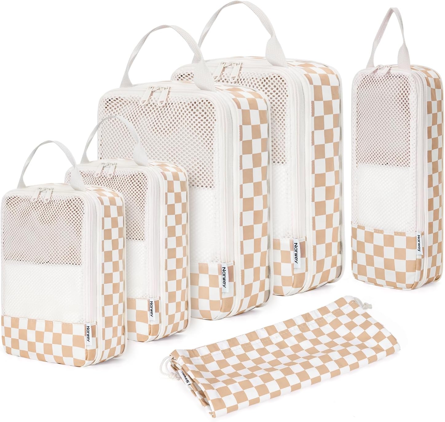 6-teiliges Packwuerfel Set Kompressions Organizer Koffer Reise Taschen