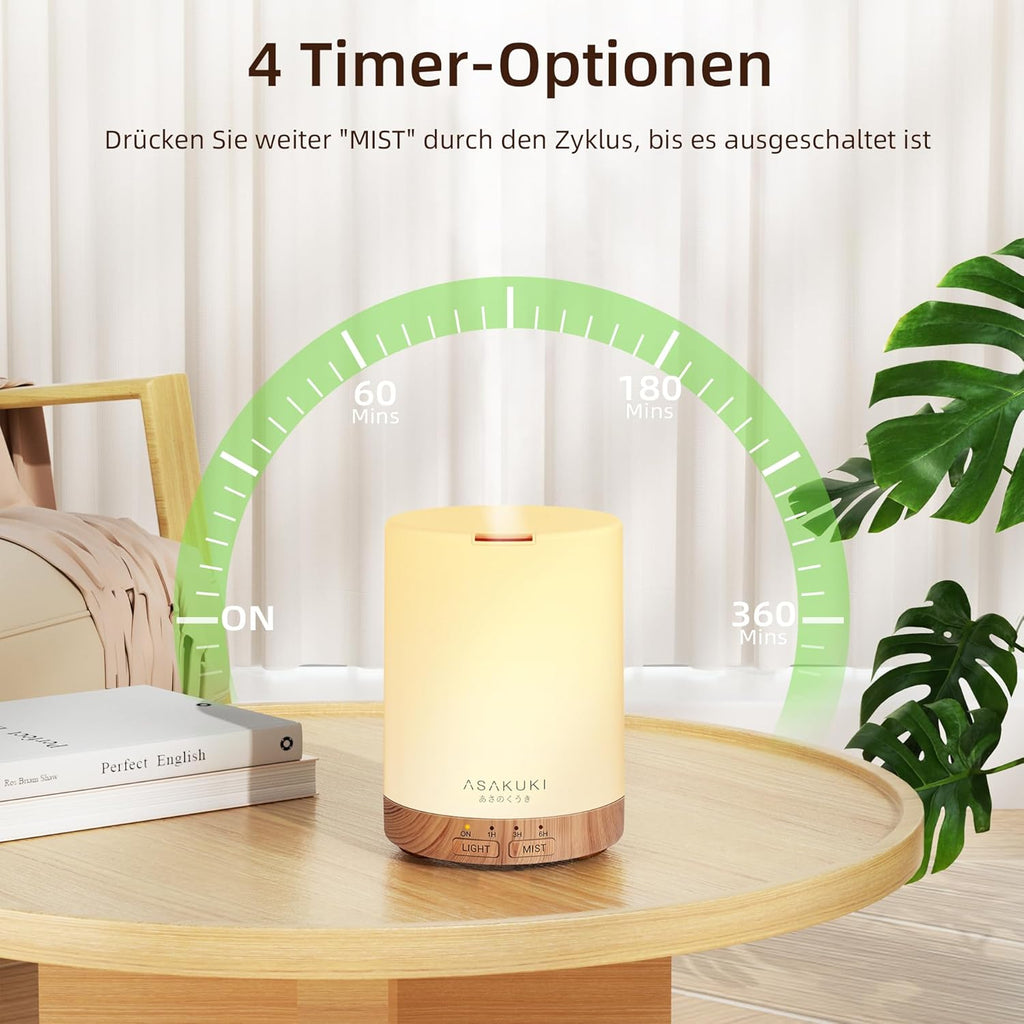 ASAKUKI 5in1 Aroma Diffuser Ultraschall Duftdiffusor Luftbefeuchter Timer