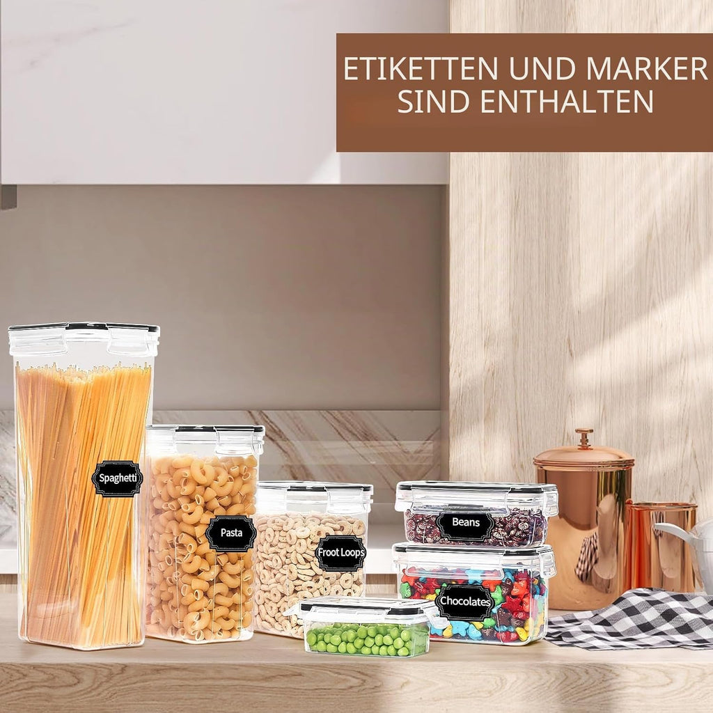 36er Set luftdichte Vorratsdosen Lebensmittelbehaelter Kuechen Organizer