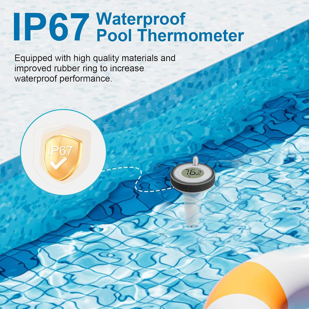 Funk Poolthermometer schwimmend IP67 digitales Wasserthermometer Innen/Aussen