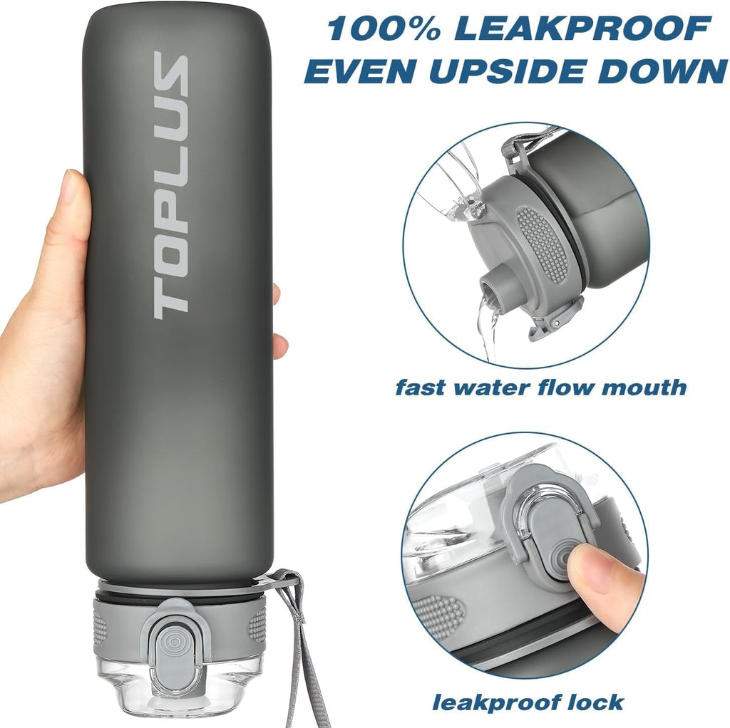 TOPLUS Sport-Trinkflasche BPA-frei leicht stossfest schwarz