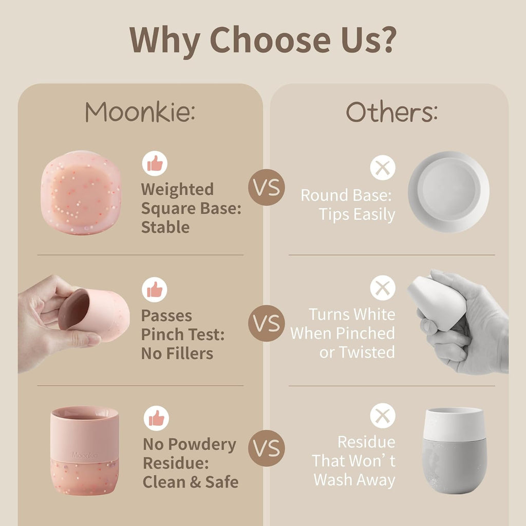 Moonkie Baby Trinklernbecher Silikon Schnabeltasse BPA-frei ab 4 Monate