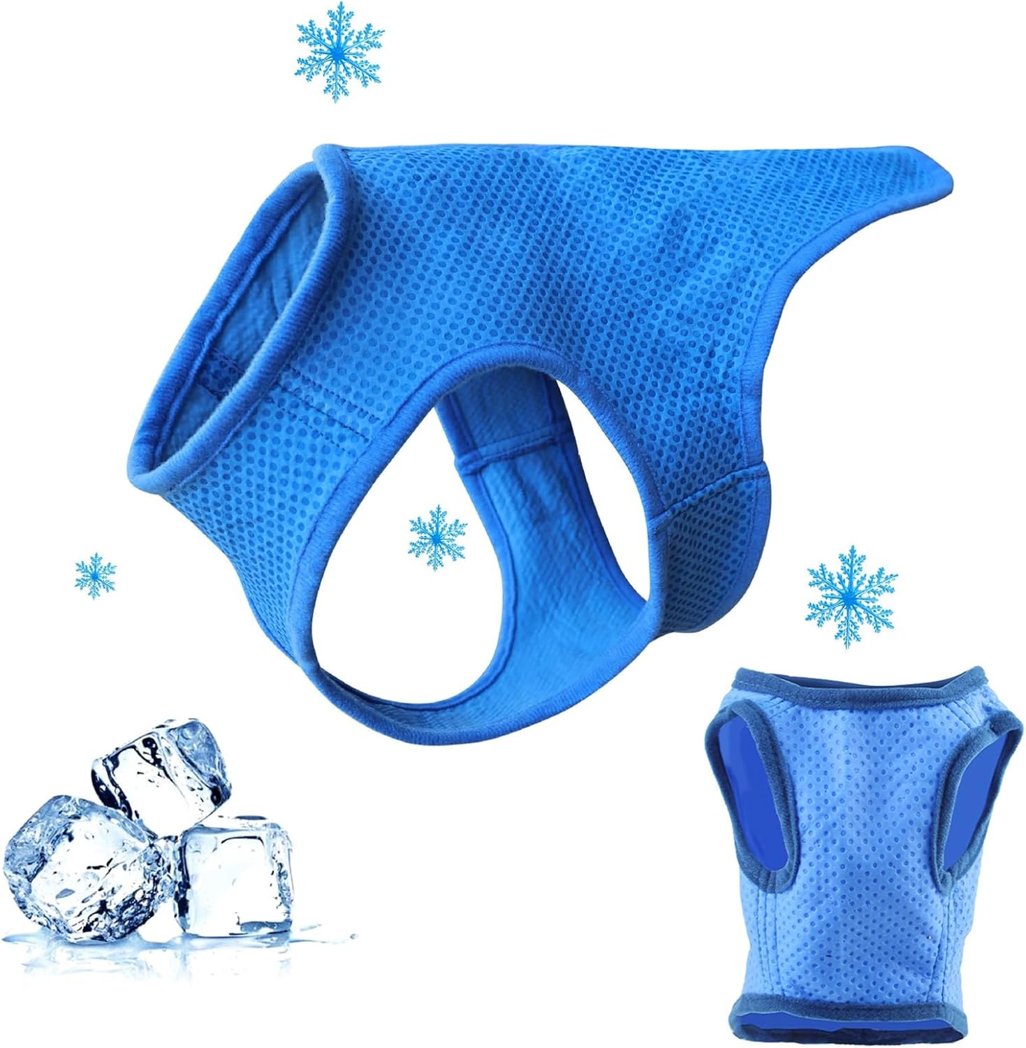 TYXHXTF Kuehlweste Hund M Blau mit Klettverschluss Kuehlmantel Sommer Outdoor