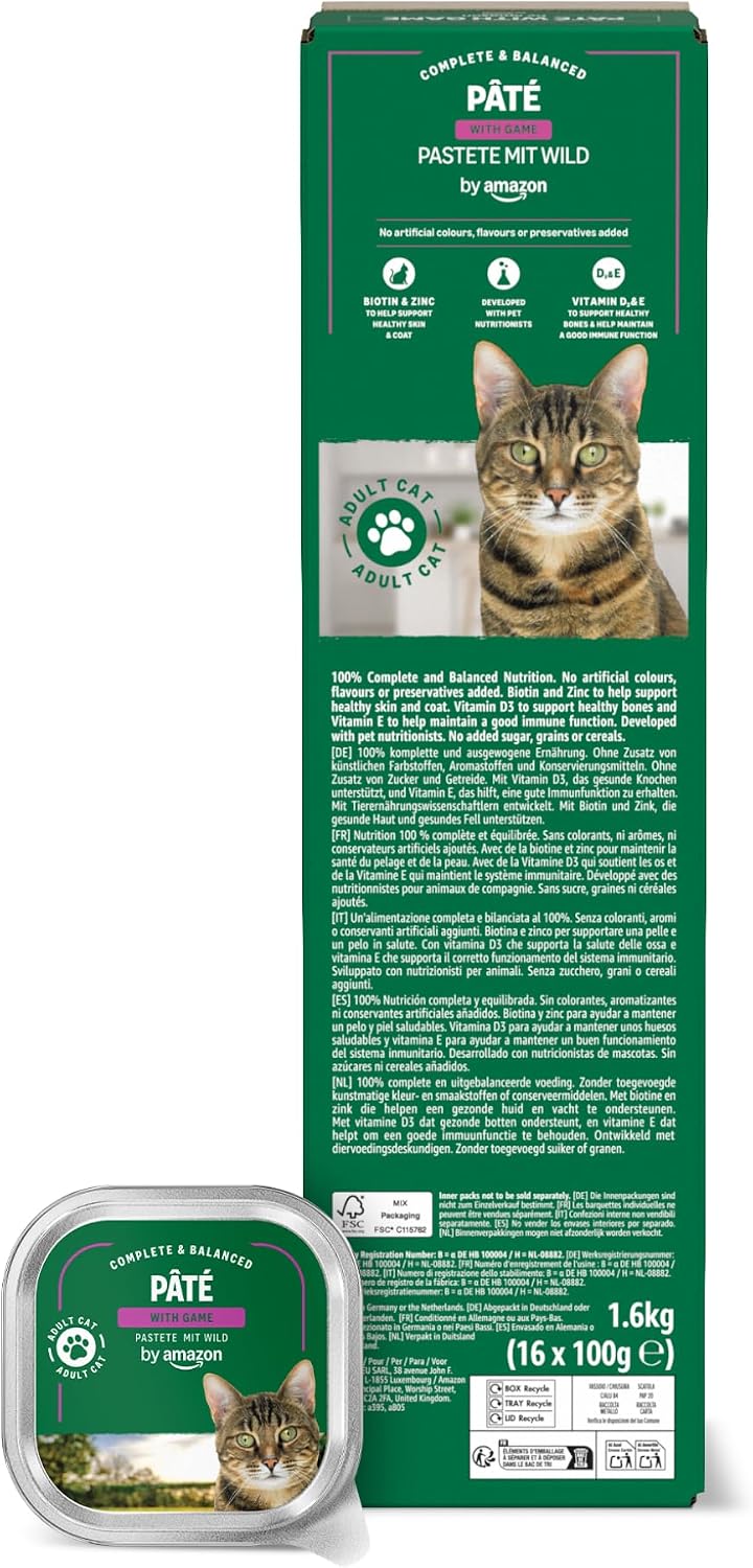 by Amazon Katzenfutter Nassfutter Pastete verschiedene Sorten 32er