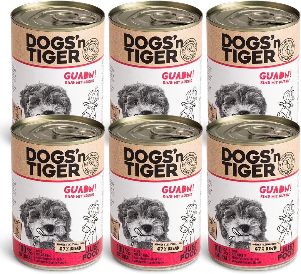 Dogs’n Tiger Adult Nassfutter Huhn 67% Fleisch 6x400g Mahlzeit versch