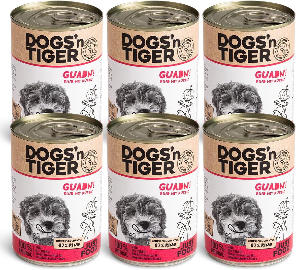 Dogs’n Tiger Adult Nassfutter Huhn 67% Fleisch 6x400g Mahlzeit versch