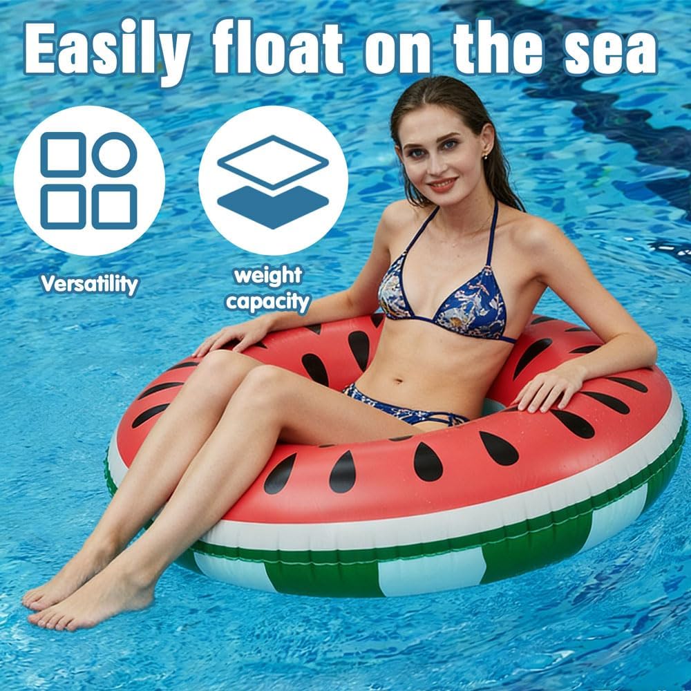 Schwimmring Donut Wassermelone Gummiring Badehilfe Strand Pool Sommer