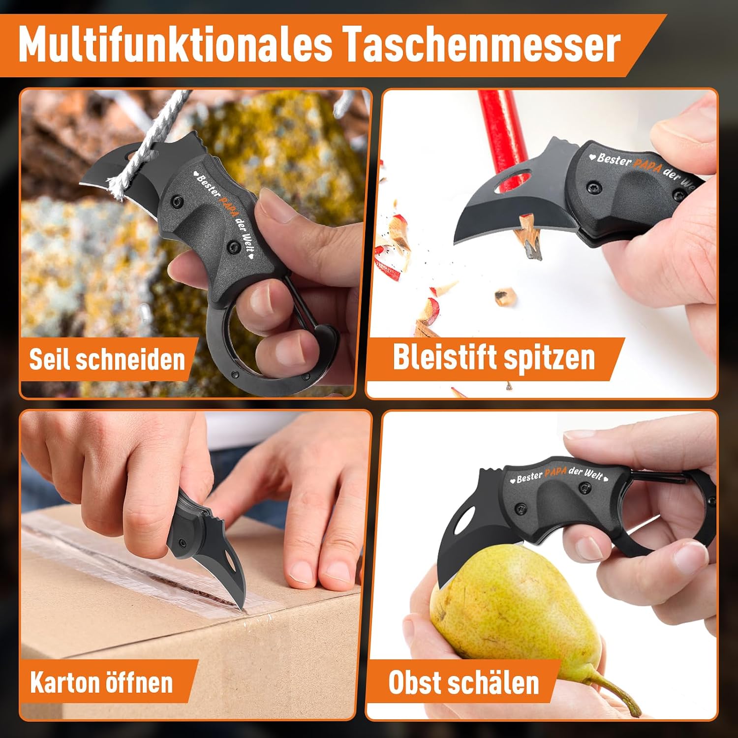 ZOOI Taschenmesser Klappmesser Multitool Outdoor Geschenk fuer Maenner