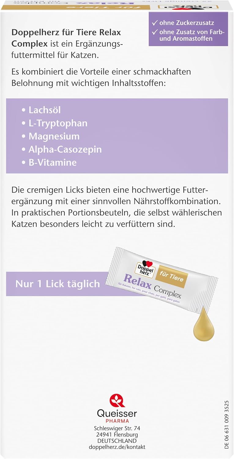 Doppelherz Relax Complex Katzen Licks mit Alpha‑Casozepin L‑Tryptophan