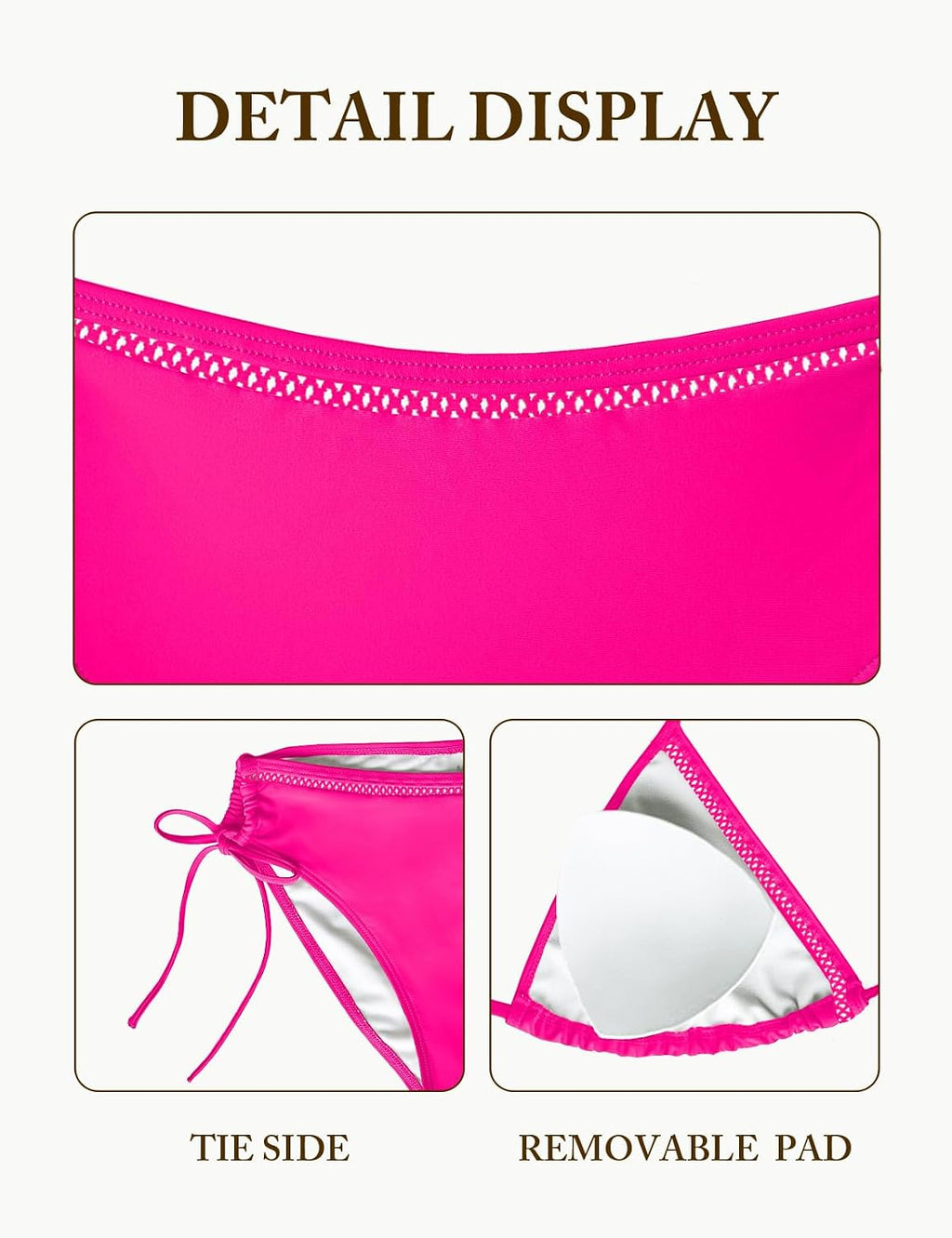 Damen Bikini Set Zweiteiler Triangel V-Ausschnitt Bademode Gr. S-L