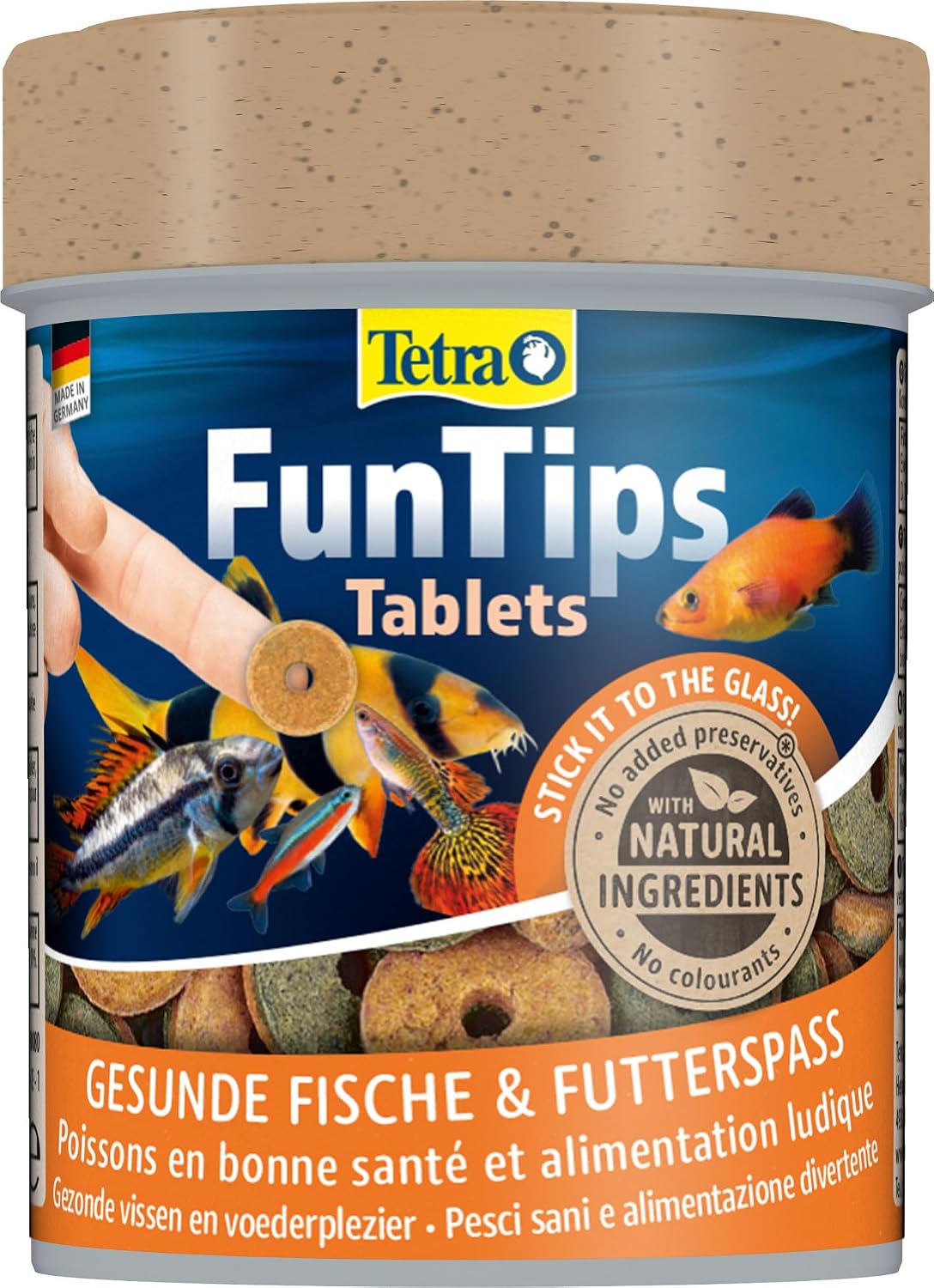 Tetra FunTips Futtertabletten fuer Aquariumscheibe - Haftfutter fuer Zierfische