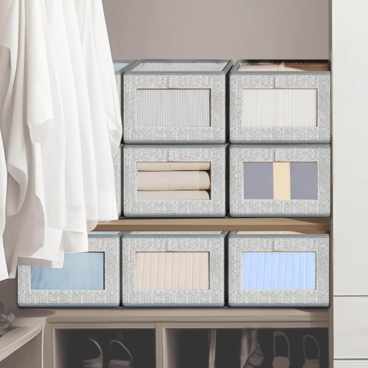Schrank Organizer 2er Set 40×30×20 cm Aufbewahrungsbox faltbar