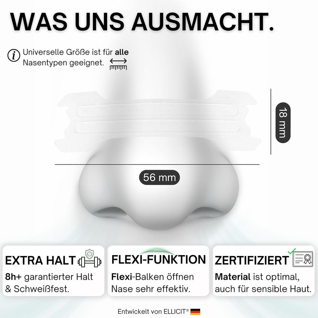 Ellicit Nasenpflaster transparent 30 Stk Nasenstrips gegen Schnarchen