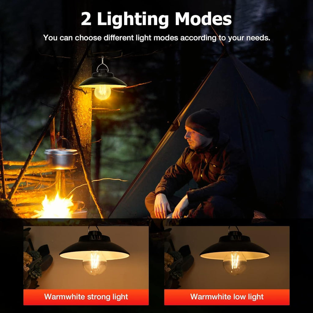 Yizhet Retro LED Campinglampe 200 Lumen, 2600 mAh, IPX4, Warmweiss