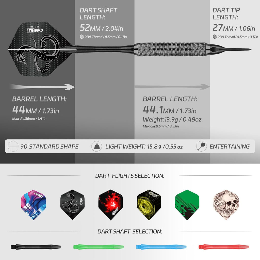 Cyeelife Softdart Pfeile 18 Stueck Kunststoffspitze Set Profi Softdarts