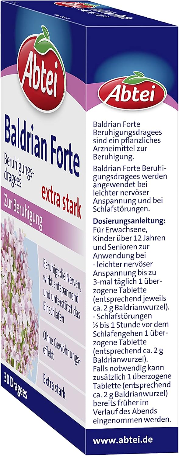 Abtei Baldrian Forte 30 Dragees pflanzlich hochdosiert