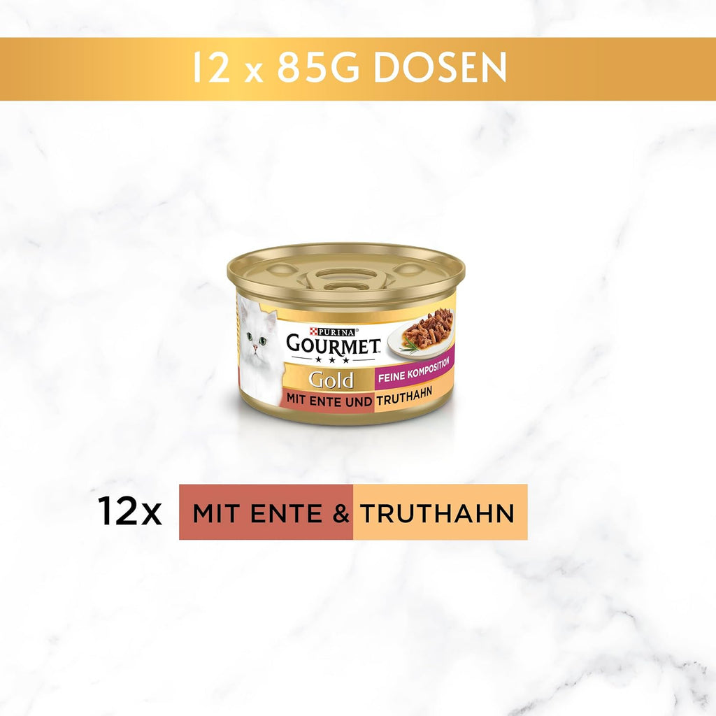 Gourmet Gold Katzennassfutter Rind & Huhn 12 x Feine Komposition