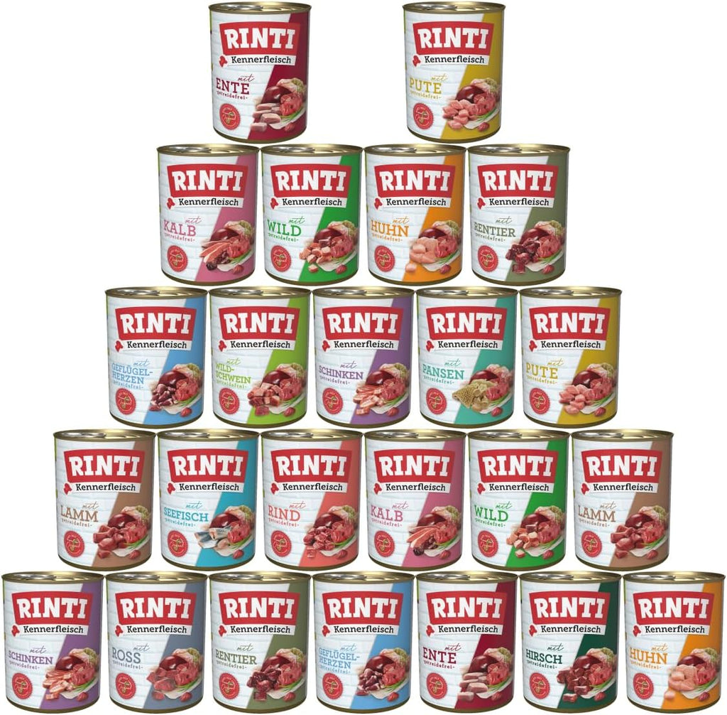 Rinti Kennerfleisch Mixpaket Hundenassfutter getreidefrei mit 70% Fleisch