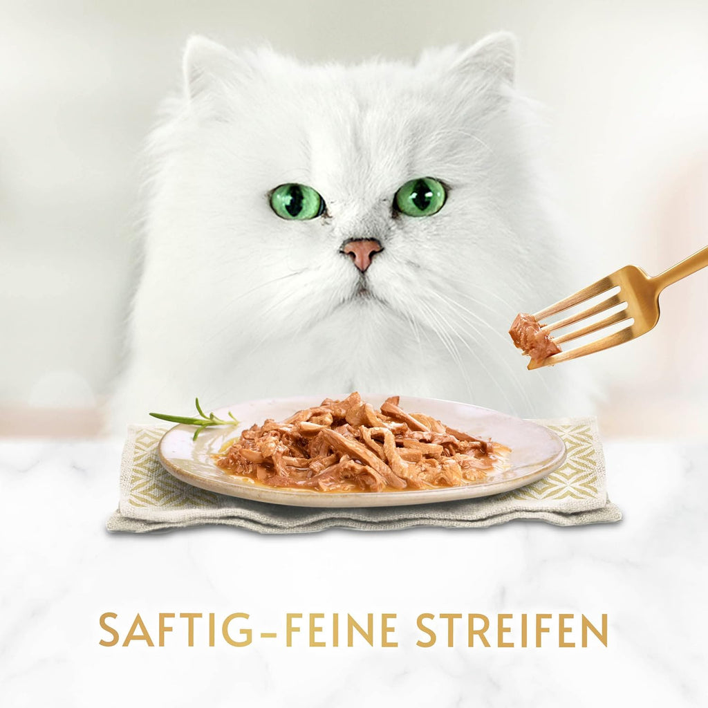 Gourmet Gold Katzen Nassfutter saftig-feine Streifen mit Huhn 12x85g