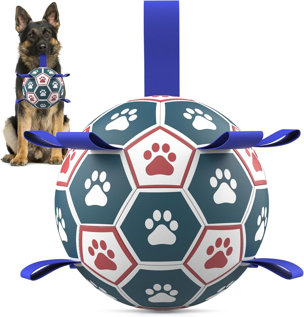 HETOO Hundeball 6" mit Griff fuer mittlere und grosse Hunde M-L lila/blau