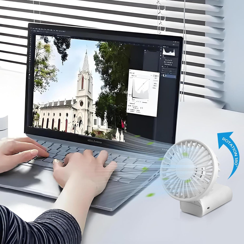 CNMTCCO tragbarer Mini USB Handventilator faltbar 5 Stufen leise schwarz