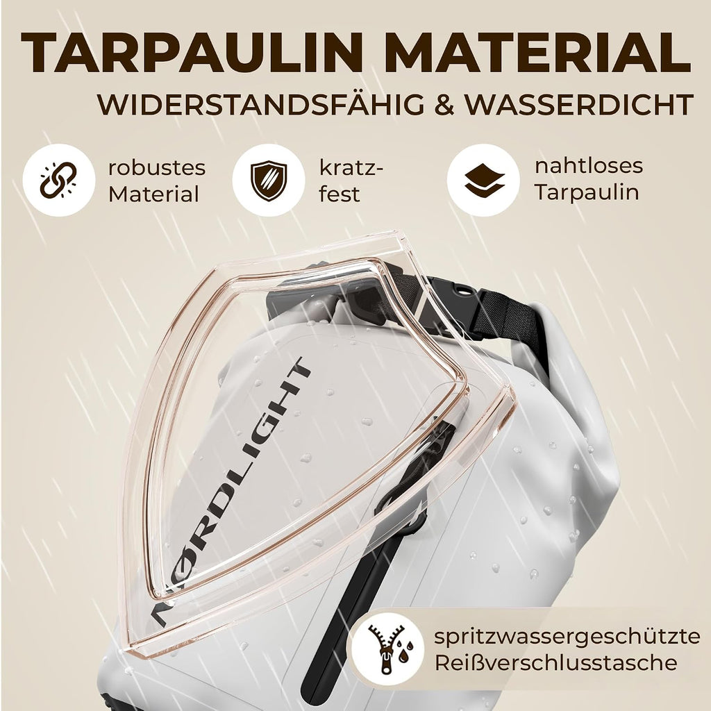 Nordlight Dry Bag 10 L wasserdichter Packsack mit Schultergurt und Handyhuelle We
