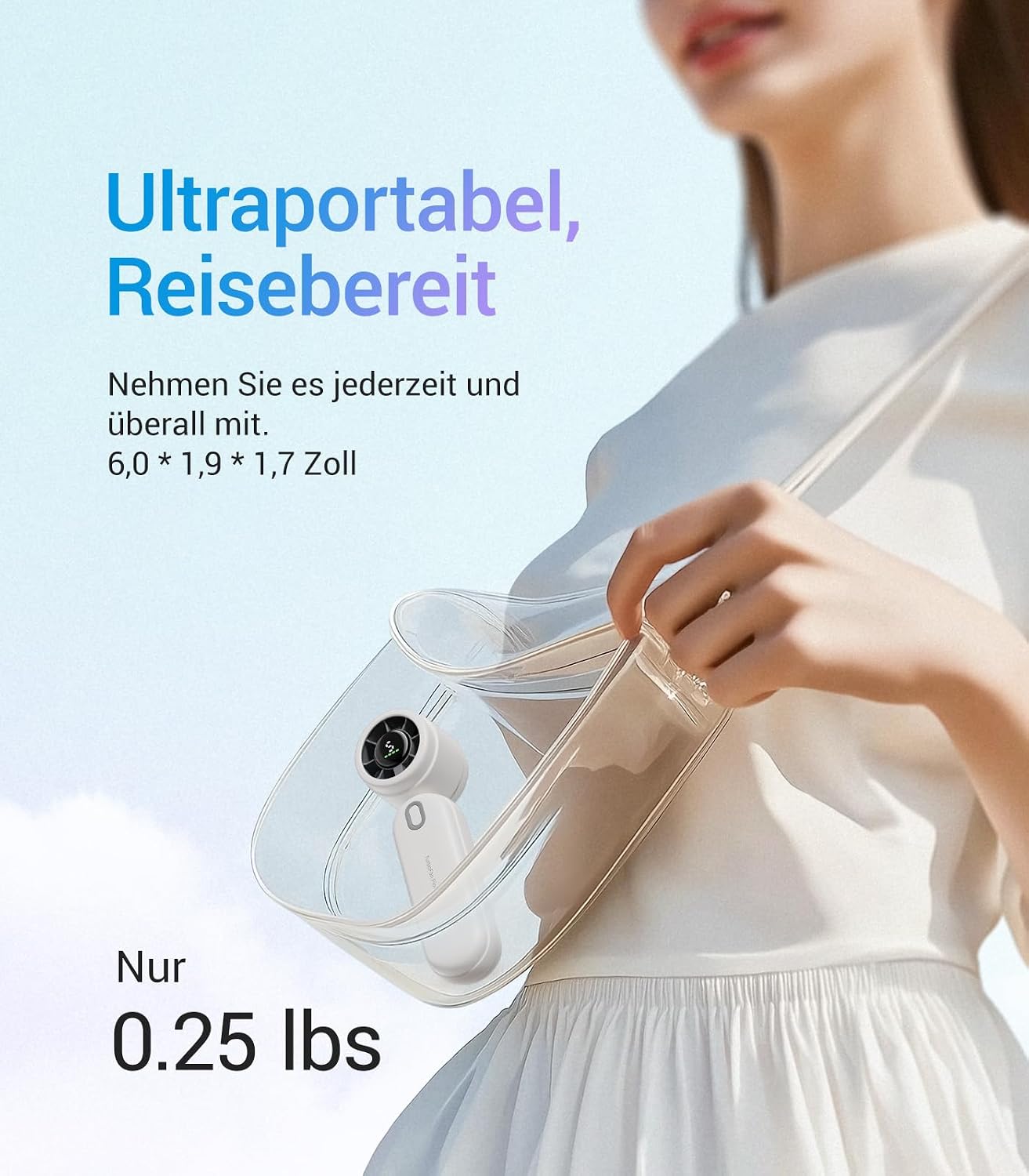 Diveblues iTurbo Handventilator 3-in-1 Hand Hals Tisch 5 Stufen LED Akku