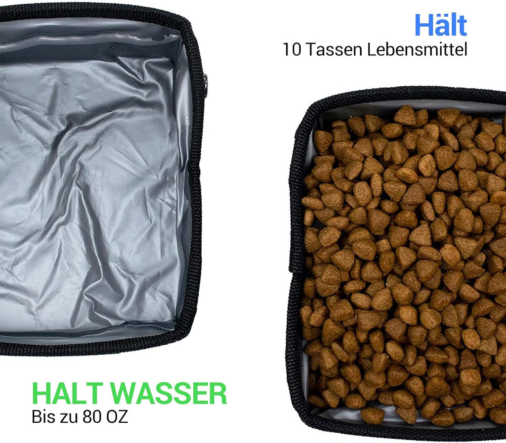Faltbarer Trinknapf fuer Hunde und Katzen, 2er Set, auslaufsicher, reisefreundlic