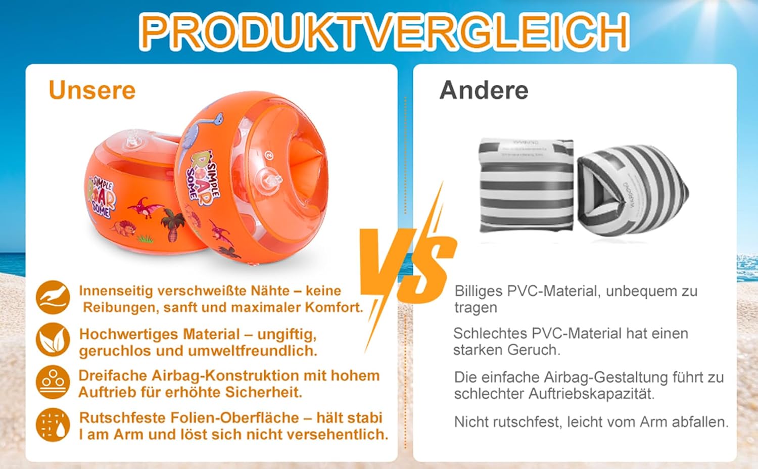 Schwimmhilfen Kinder Schwimmaermel Armbaender Schwimmlernhilfe Baby Floaties