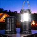2er Set faltbare LED Campinglampe wasserdicht mit Haken, batteriebetrieben AAA