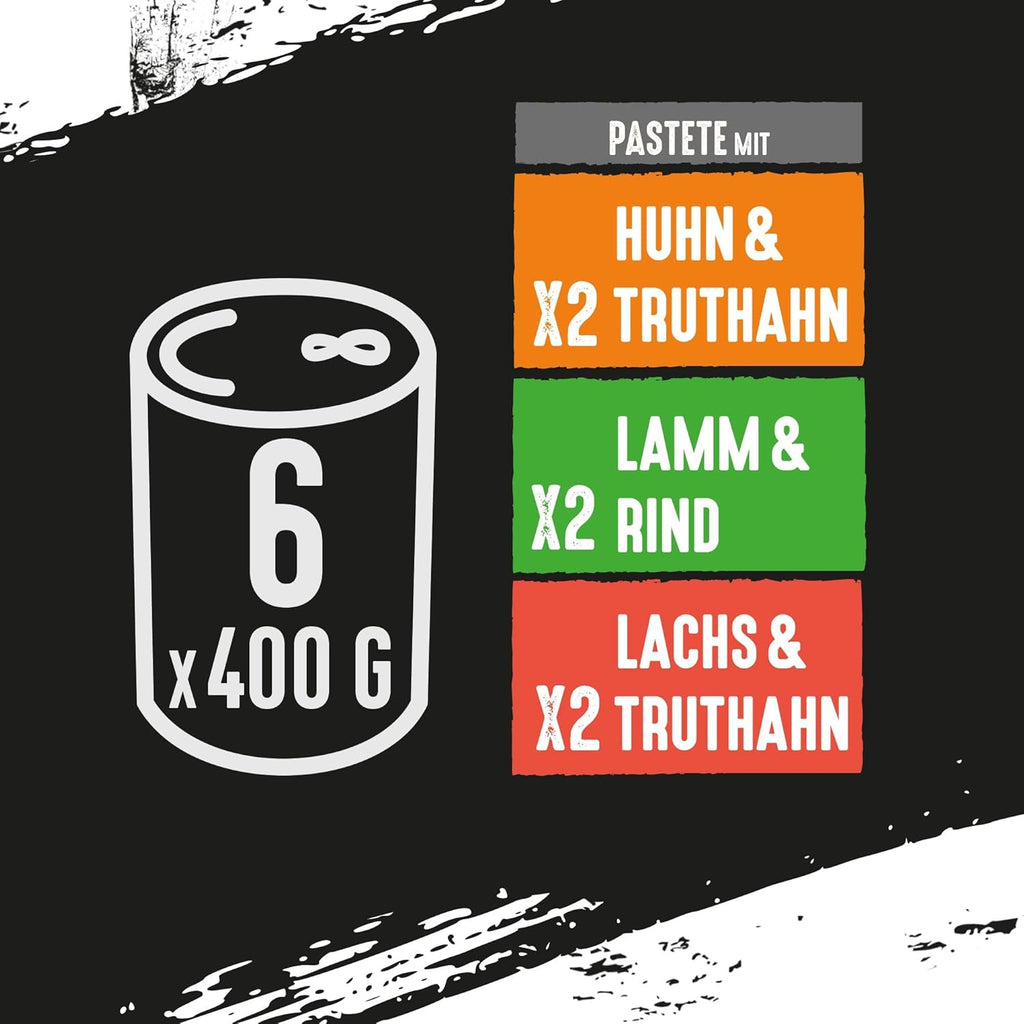 Hundefutter nass CRAVE 6x400g ohne Getreide 3 Sorten 100% natürliches Protein