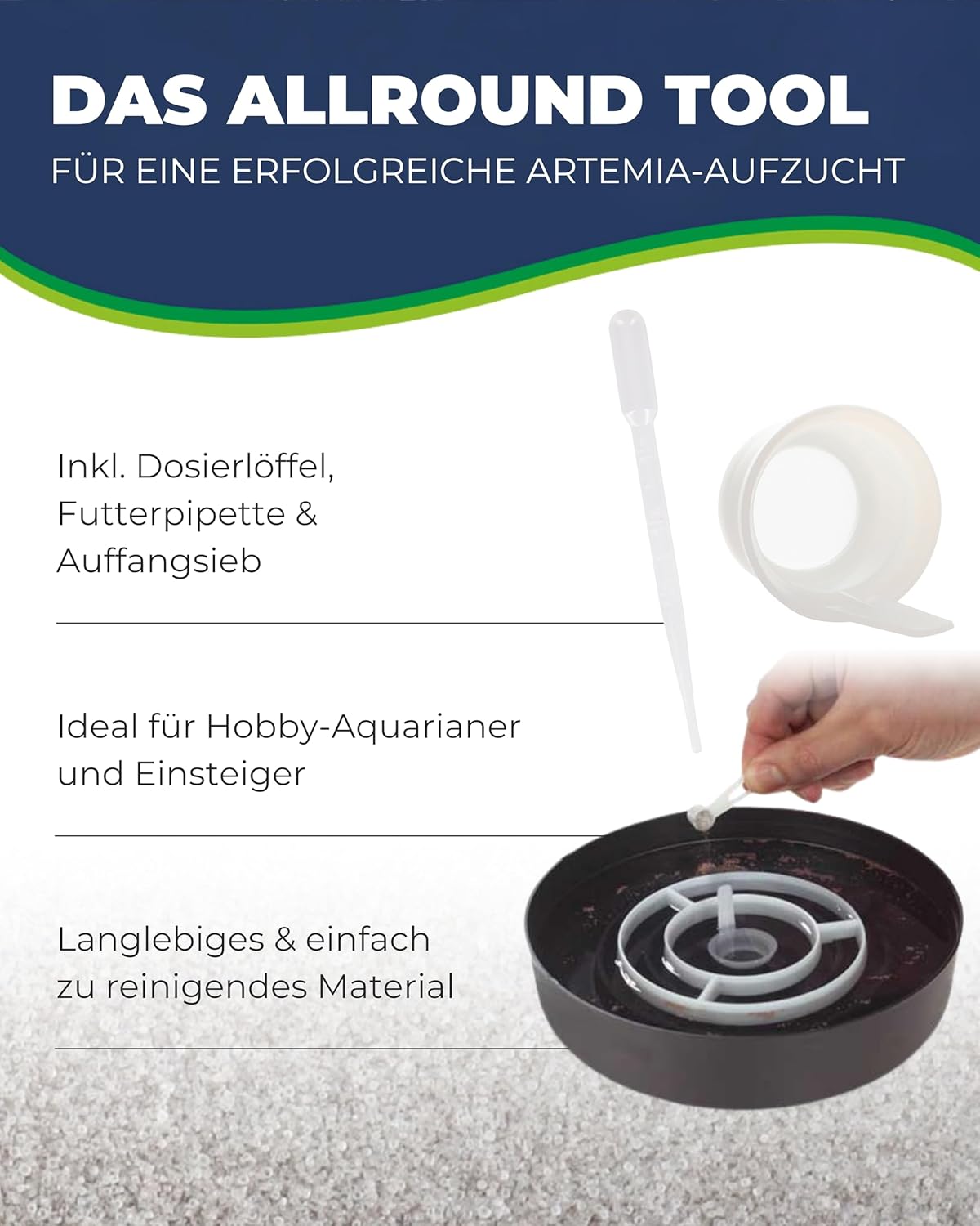 Hobby Artemia Aufzuchtschale Set mit Sieb Trennschale Dosierlöffel