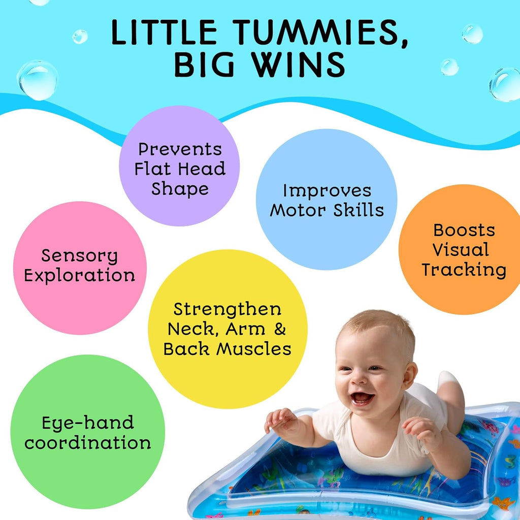 Avec Maman Baby Wassermatte Blau 3-12 Monate BPA-frei Sensorik Bauchlage
