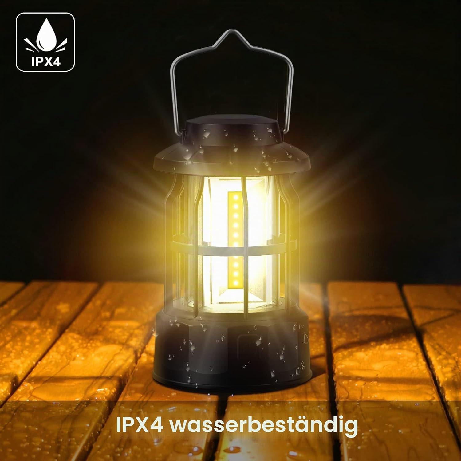 2er LED Campinglampe batteriebetrieben IPX4 wasserdicht dimmbar fuer Wandern Ange