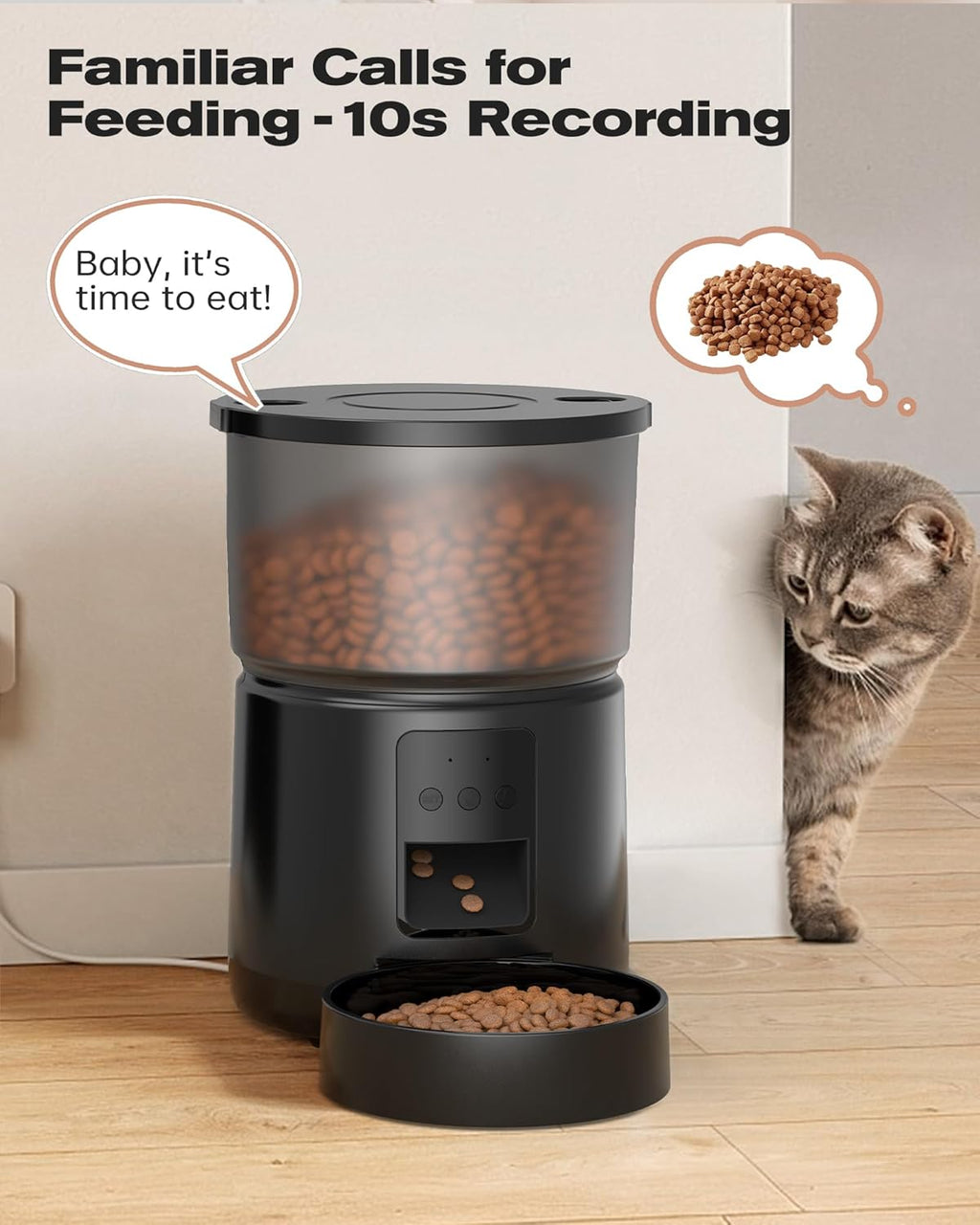 SOOFPET Futterautomat fuer Katzen und Hunde WLAN Schwarz automatisch