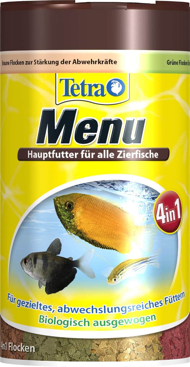 Tetra Min Menu Fischfutter mit 4 Spezialflocken fuer Zierfische