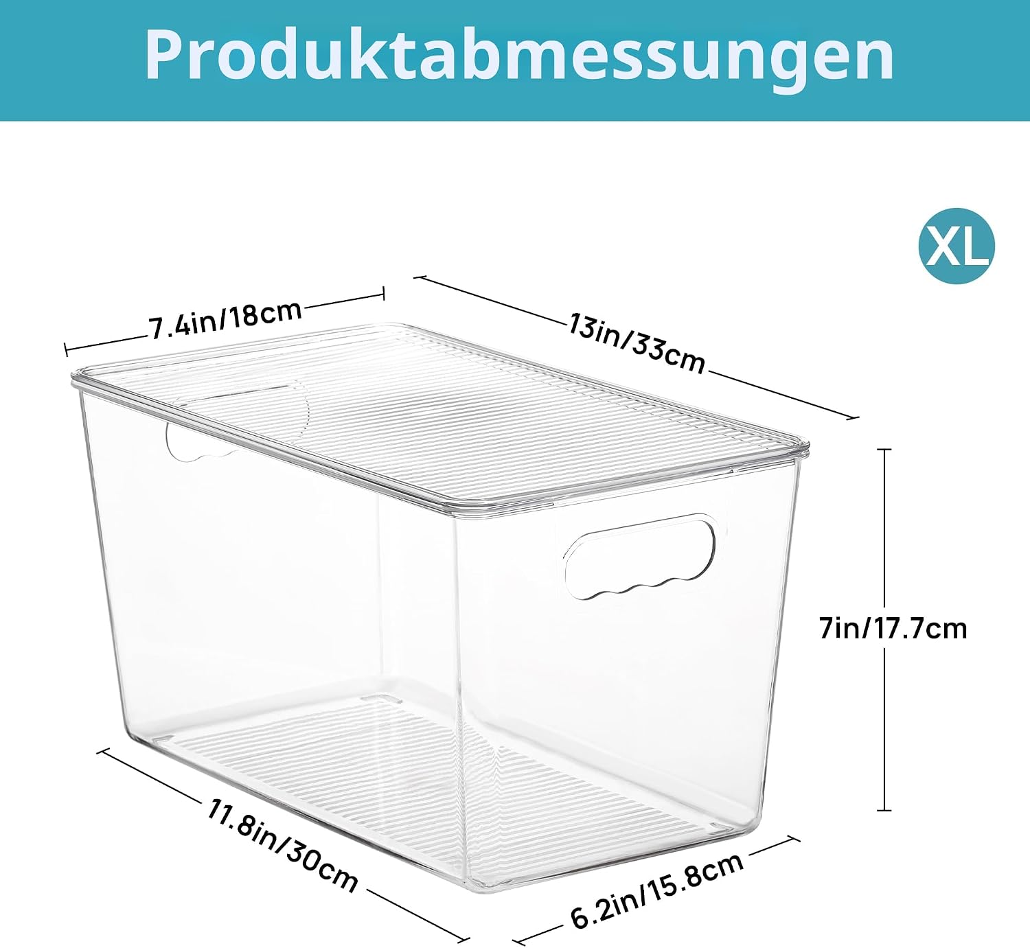 Aufbewahrungsbox Kunststoff mit Deckel 6er Set stapelbar Organizer
